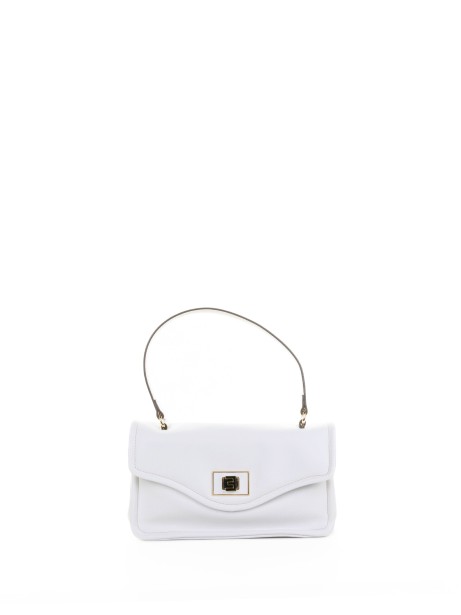 Borsa a tracolla Flap in pelle ivory