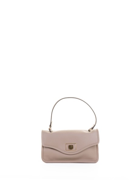 Borsa a tracolla Flap in pelle sabbia