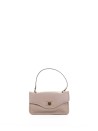Flap shoulder bag in sand leather