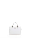 Borsa doppio manico small bianca in pelle