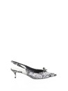 Décolleté slingback a punta in tessuto jacquard