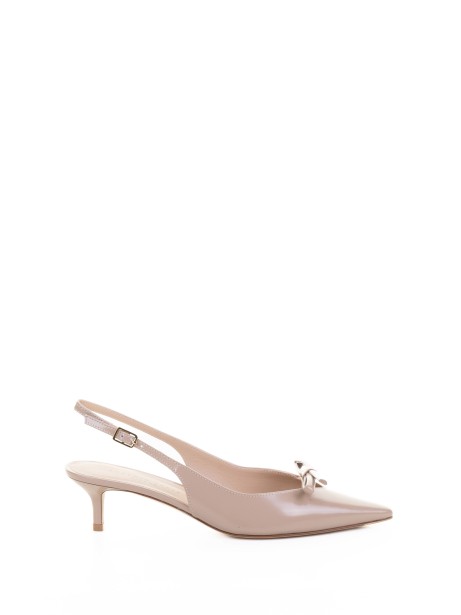 Décolleté slingback cipria in pelle