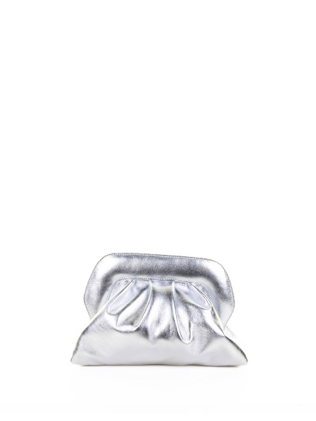 Pochette argento in pelle laminata