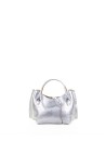 Borsa doppio manico Fiamma in pelle martellata metallizzata