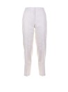 Pantalone bianco stretch in misto cotone e lino