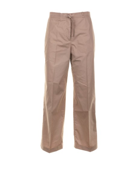 Pantalone beige in popeline stretch