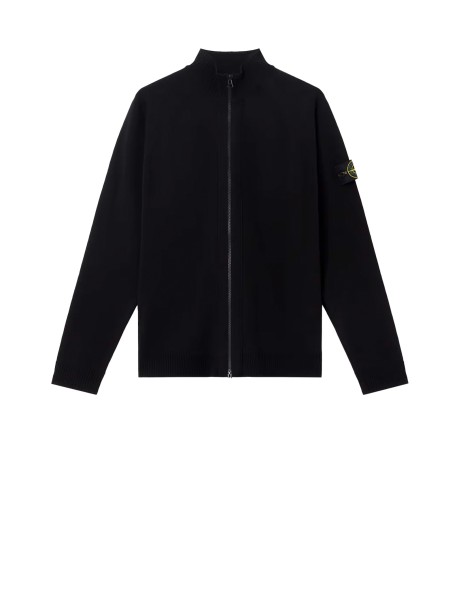 Cardigan uomo nero con zip