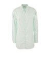 Camicia a righe verde in popeline