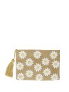 Pochette in paglia fantasia margherite