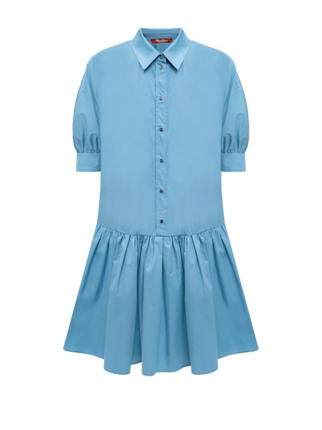 Abito camicia celeste in popeline