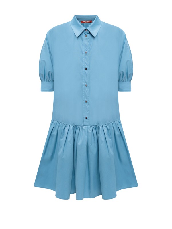 Light Blue Poplin Shirt Dress