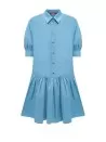 Abito camicia celeste in popeline