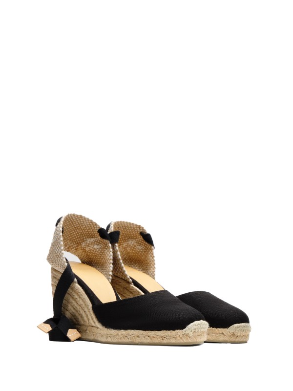 Espadrille Carina in organic cotton with ribbon closure