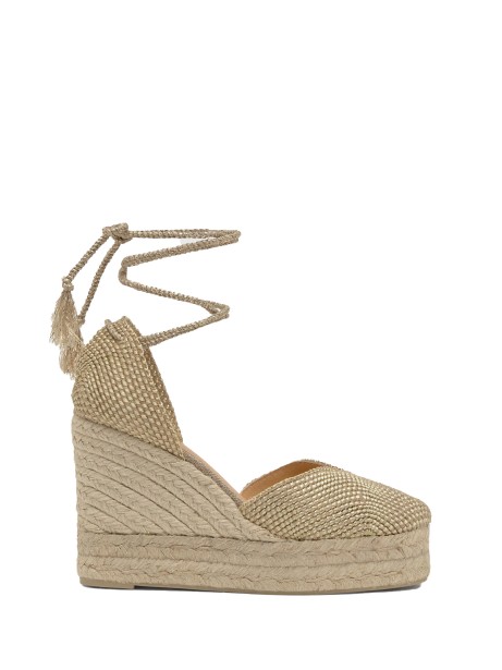 Espadrilla Cora in juta e rayon con chiusura a fiocco