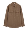 Brown Shirt with Buttons and Pockets