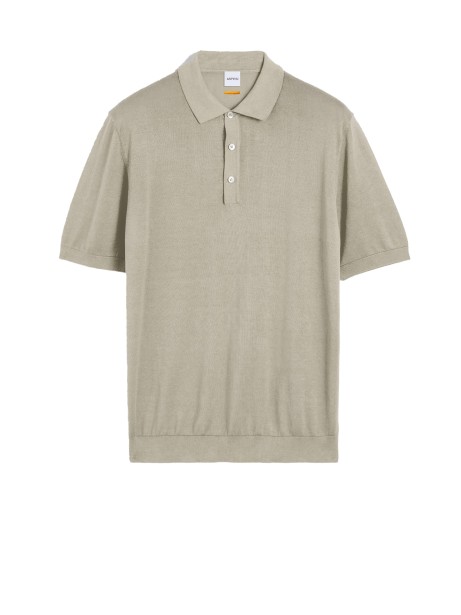 Polo uomo beige a maniche corte