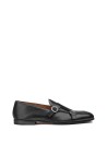 Double buckle leather moccasin