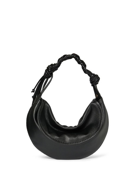 Borsa a spalla nera in pelle