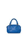 Borsa bauletto blu in pelle