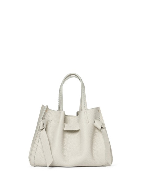 Borsa doppio manico avorio in pelle