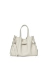 Double handle ivory leather bag