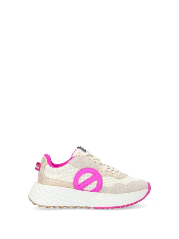 Sneaker donna beige fuxia
