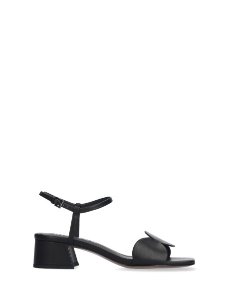 Sandalo nero in pelle