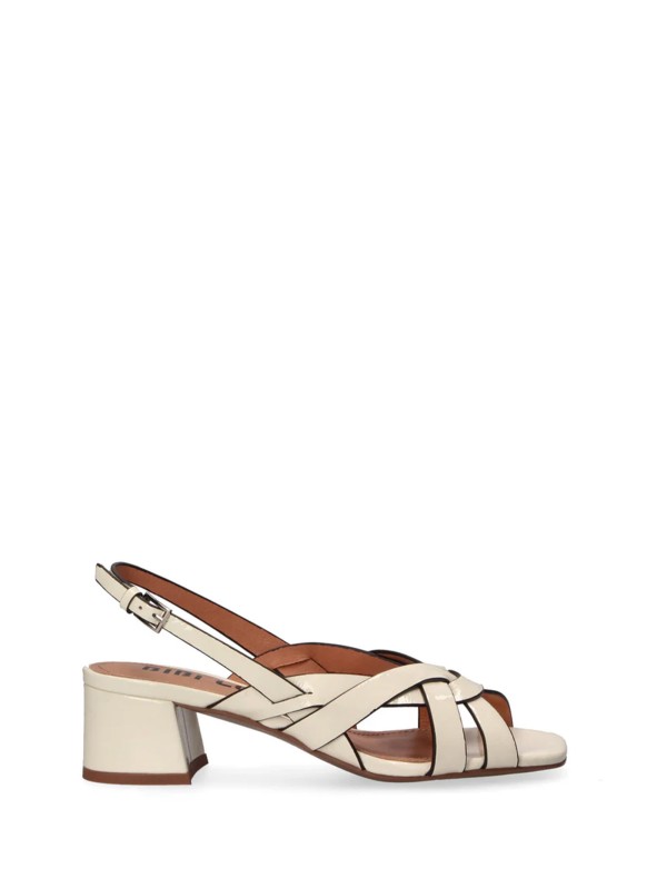 White Naplack Woven Sandal