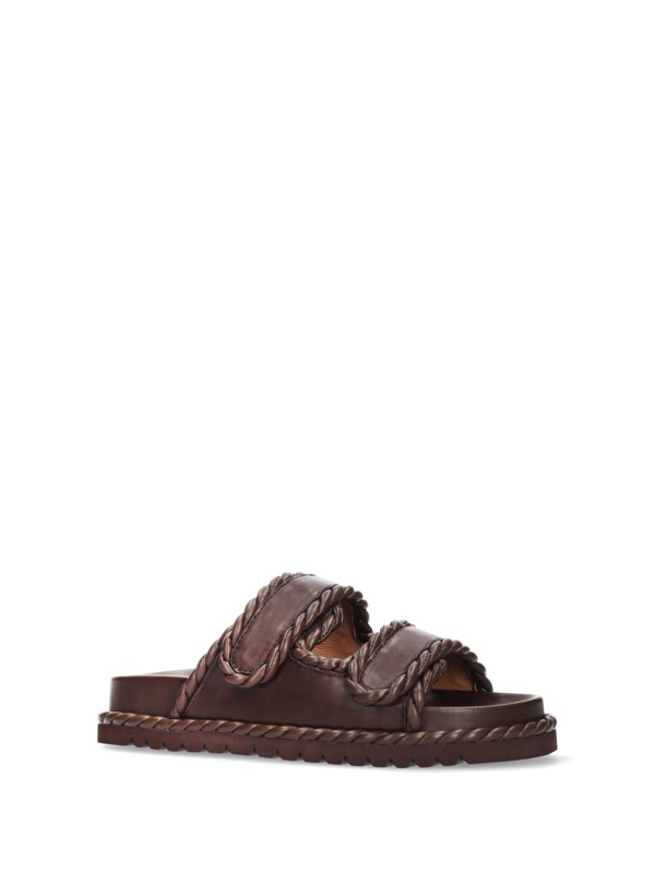 Brown nappa slipper