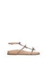 Sandali nude con strass e fiocchetti