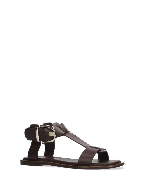 Brown leather sandals