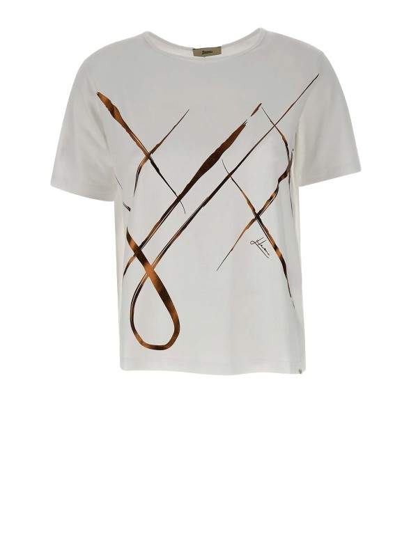 T-shirt stampa astratta donna