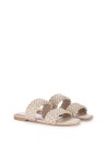Cream slipper in woven leather