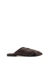 Woven leather mules