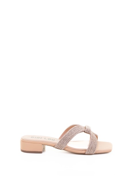 Nude slipper with rhinestones