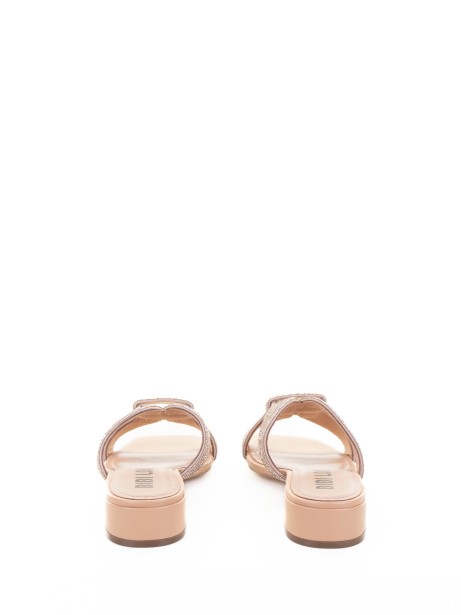 Nude slipper with rhinestones