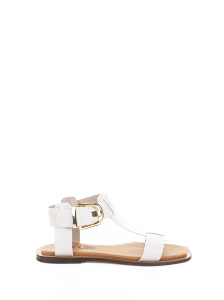 Sandalo bianco in pelle