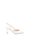 Décolleté slingback bianco in pelle