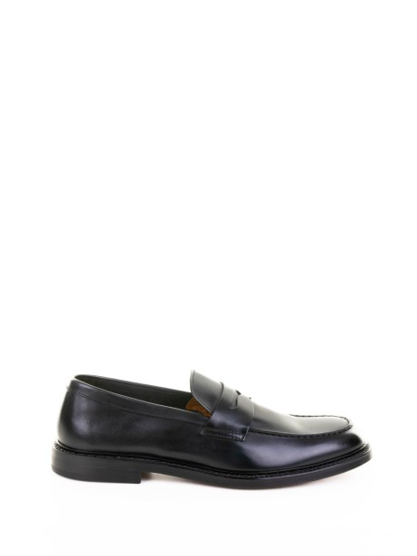 Black leather moccasin