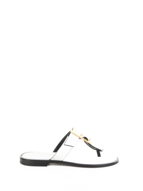 White Leather Flip Flop Sandal