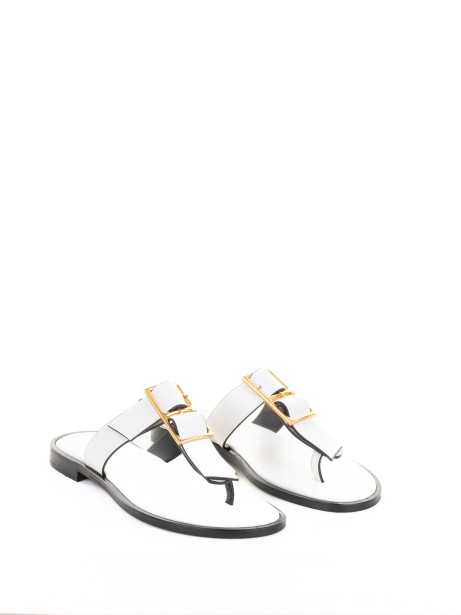 White Leather Flip Flop Sandal 2
