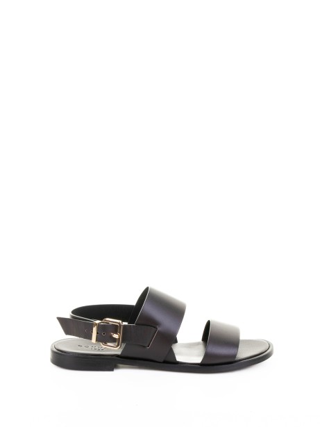 Brown Two-Strap Leather Sandal