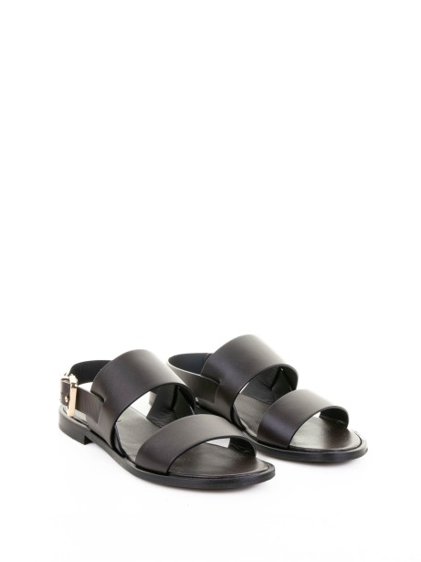 Brown Two-Strap Leather Sandal