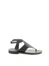 Sandalo infradito nero in pelle