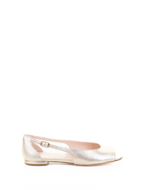 Ballerina aperta ai lati in pelle laminata