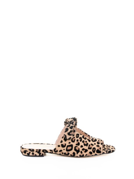 Leopard Slipper Knotted in Suede
