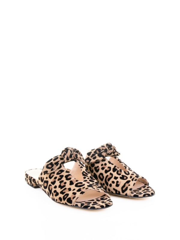 Leopard Slipper Knotted in Suede