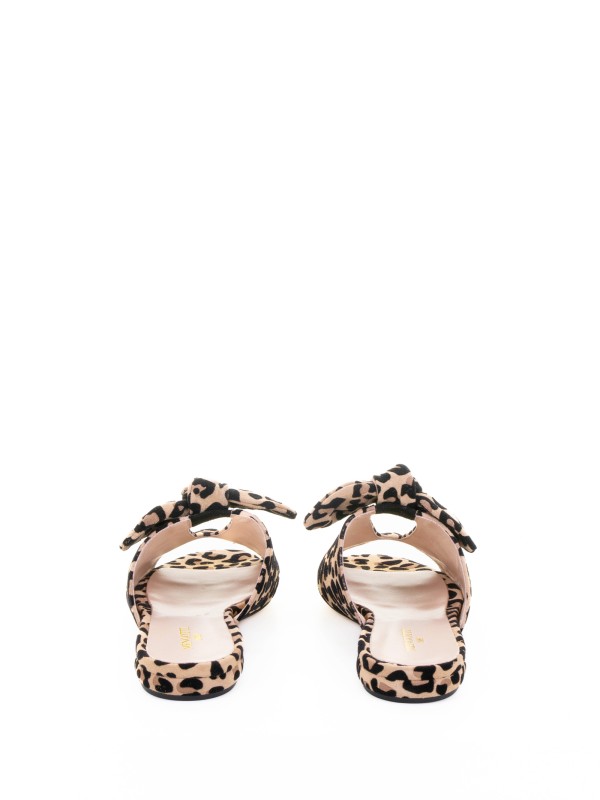 Leopard Slipper Knotted in Suede