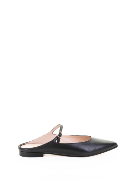 Sabot nero in pelle