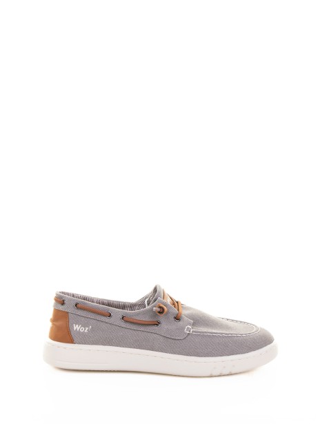 Mocassino da barca grigio in canvas